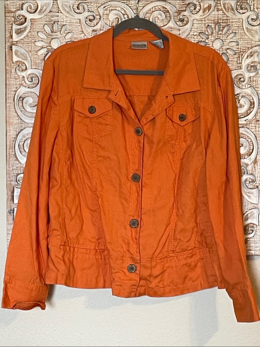 Chico's Bright Orange Jean-Style Jacket